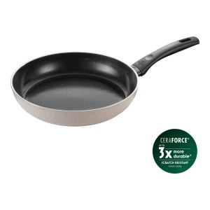 Ballarini Ledro Poêle, 28 cm, Aluminium, Compatible Induction, Revêtement Antiadhésif en Céramique, Thermopoint, Fabriquée en Italie, Sable