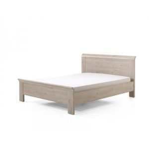 Lit adulte robuste 160x200 collection dany. Coloris chêne clair