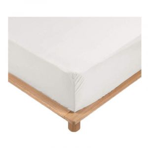 Drap Housse Percale - Bonnet 30 Cm - 160x200cm - Blanc.