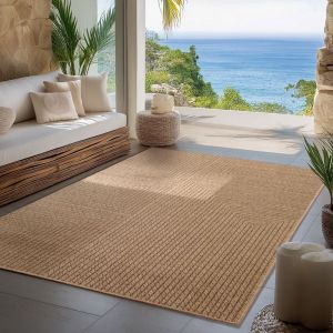 Carpettex Tapis dintérieur et dextérieur  robuste scandinave salon cuisine terrasse jardin et balcon 280x370 cm