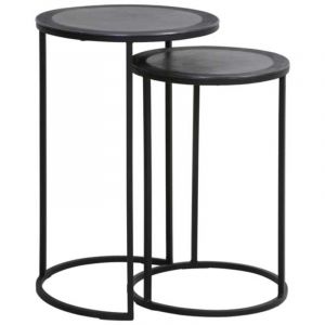 Table d'appoint - noir - m&eacute;tal - 6719115 - Noir - Light&living