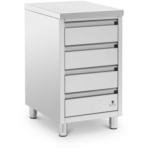 Royal Catering Meuble bas de cuisine en inox - 4 tiroirs Caisson de cuisine Caisson de cuisine bas