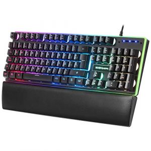 Image de Marsgaming Mars Gaming MK320, Clavier H-Mécanique RGB, repose-poignets, Espagnol, Noir