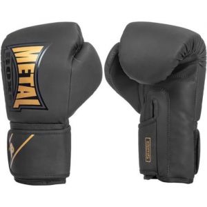 Metal Boxe Gants de Boxe Entraînement Starter Noir/Or 10 oz