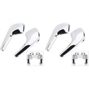 FINAO FRANCE - 4 x Poign&eacute;es de porte int&eacute;rieure chrome Droite et Gauche avant ou arri&egrave;re pour Opel Corsa