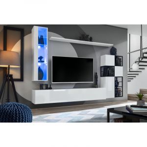 Image de Ensemble Meuble TV Design " II" 250cm Blanc & Noir Prix