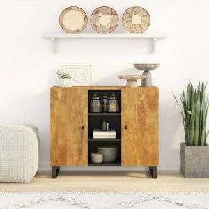 VidaXL Buffet avec 2 portes 90x33x75 cm bois massif de manguier