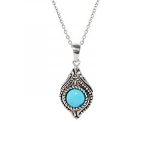 Amazonia - Pendentif Keban en Argent massif & Turquoise 1.5 ct