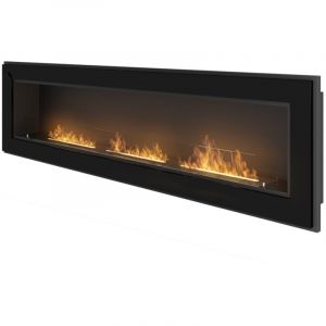 Cheminée au bioéthanol encastrable Frame 1800 SimpleFire avec verre noir