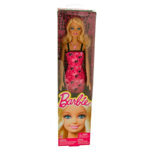 Mattel Barbie Chic robe fuchsia avec bretelles noires