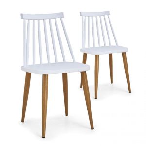 Image de Menzzo Lot de 2 Chaises Blanc ILLICO
