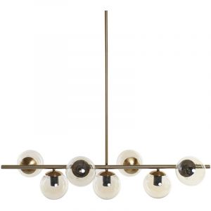 Suspension 96 x 30 x 130 cm verre doré métal