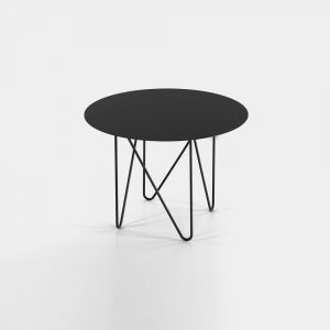 Table basse ronde SHAPE acier coloris noir