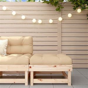 VidaXL Repose-pied de jardin avec coussin bois de pin massif