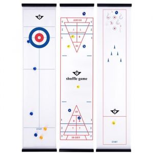 Engelhart 340505 - Bo&icirc;te de jeu 3 en 1 : Curling, Shuffleboard, Bowling, dimensions 120 x 28 cm