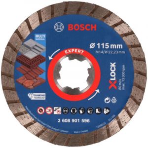 Bosch Professional 1x Disque à Tronçonner Diamanté X-LOCK EXPERT MultiMaterial Turbo (pour Béton, Brique, Tuiles, Pierre tendre, Ø 115 x 22,23 mm, Accessoire Meuleuse Angulaire)
