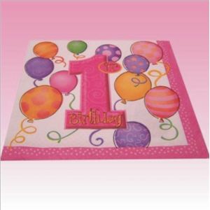 Unique Industries Inc 16 serviettes 1er anniversaire Fille