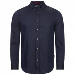 Ted Baker Crotone Herring Hommes Chemise &agrave; manches longues 272031-MARINE