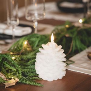 Bougie LED Cire Naturelle à Piles Konggle Blanc