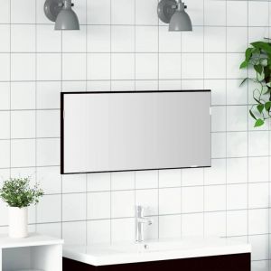VidaXL Miroir de salle de bain avec miroir Ch&ecirc;ne noir 80 x 8,5 x 37 cm