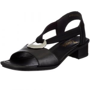 Rieker Victoria 62662-01, Sandales mode femme - Noir-TR-BF, 37 EU