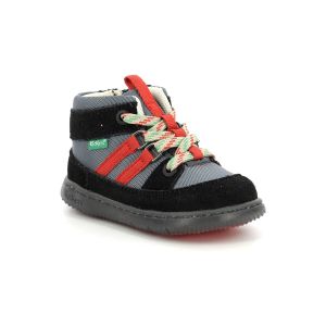 Kickers Garçon Unisex Kinder KICKBUBBLO Bottine, Noir Rouge, 19 EU