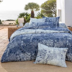 Housse de couette 240x220 bleu marine en coton
