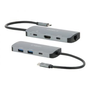 Mobilis 001382 station d'accueil Avec fil USB 3.2 Gen 1 (3.1 Gen 1) Type-C Noir, Gris