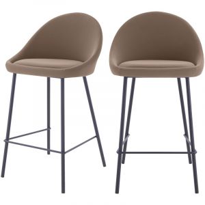 Rendez Vous Déco Chaise de bar mi-hauteur Misty marron 65cm (lot de 2)