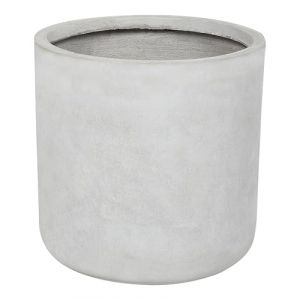 Beliani Cache-Pot d'Ext&eacute;rieur Rond 34 x 34 x 33 cm en Fibre d'Argile Gris Messene