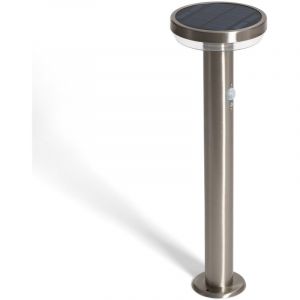 Balise Extérieure sur Pied Solaire LED 5W 50cm Aluminium avec Détecteur de Mouvement Barton Argent