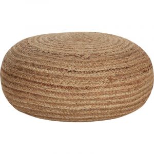 Beliani Pouf Rond Style Boho Tressage en Jute ? 50 cm Beige Naturel Tifelt - Beige