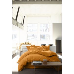 Baton Rouge - Housse de couette en percale de coton lavé safran