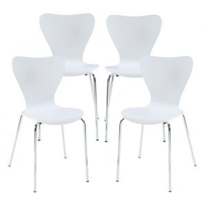 Lot de 4 chaises de salle à manger Essunga blanc [en.casa]