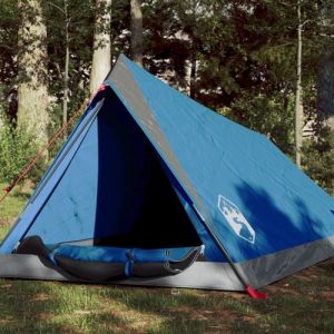 VidaXL Tente de camping 2 personnes bleu 200x120x88/62cm taffetas 185T