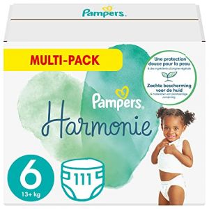 Pampers Couches Harmonie - Taille 6 (13+ kg) - 111 couches - Ingrédients d'origine végétale