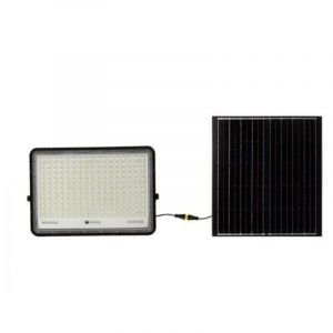 V-TAC LED Projecteur solaire d'ext&eacute;rieur LED/30W/3,2V 4000K noir + T&eacute;l&eacute;commande