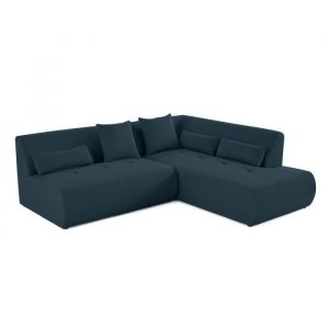 Onyx - canapé modulable d'angle droit 5 places - en tissu mailles 3D - Bleu canard