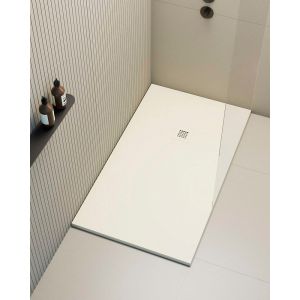 Receveur de douche extraplat rectangulaire blanc ivoire 100x120 cm Hos's
