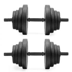 Halt&egrave;res De 30 Kg Pour La Musculation, Lot De 2 Halt&egrave;res De 15 Kg, Plaques, Pinces