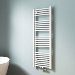 Emke - Sèche-serviette eau chaude, Radiateur sèche-serviettes raccordement central Blanc 120x40cm 458 Watts