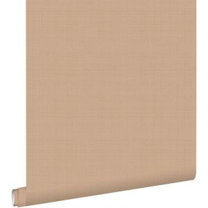 Estahome - papier peint lin terracotta claire