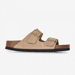 Birkenstock Sandales Arizona Suede Leather Narrow beige marron - 40
