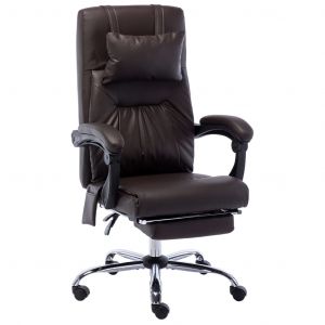 Image de VidaXL Chaise de bureau de massage Marron Similicuir Brun