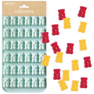 ScrapCooking - Moule à Bonbons Oursons - Moule Silicone Pâtisserie Nounours - Apte Four & Congélateur - Moule Pâtisserie Gâteau Enfant - Ustensile Souple - Vert d’Eau - 6733