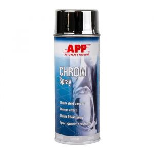 APP Chrom Spray | Bombe Chromé | Finition effet chromé satiné | Facile à appliquer sur métal, bois, verre ou plastiques adaptés | 400 ml