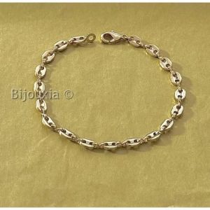 Bracelet - Bijouxia - Maille Grain De Caf&eacute; - Plaqu&eacute; Or 18 Carats - 19cm - 5mm
