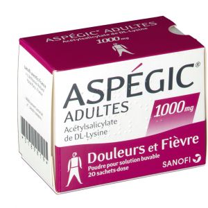 Sanofi Asp&eacute;gic Adultes 1000 mg - 20 Sachets