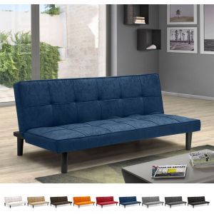 Image de Modus Sofà Canapé Convertible Design en tissu 2 Places pour maison et bureau Giada, Couleur: Bleu