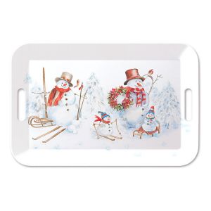 Ambiente Plateau rectangulaire famille de bonshommes de neige